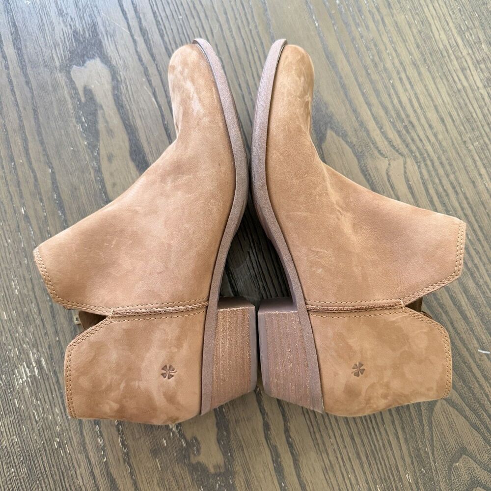 Lucky Brand Basel Ankle Boot Brindle Suede Size 9.5 Ortholite Tan Boho Western - Picture 7 of 9